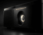 Concept visualisation of a black home-cinema projector, an exploratory study for possible future DJB projection equipment.